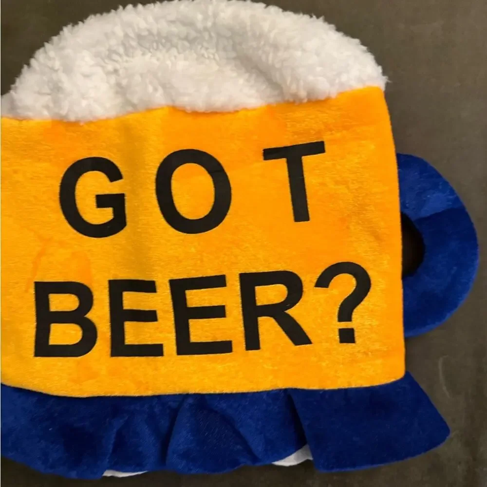 Beer Mug Party Hat - Yellow and Blue